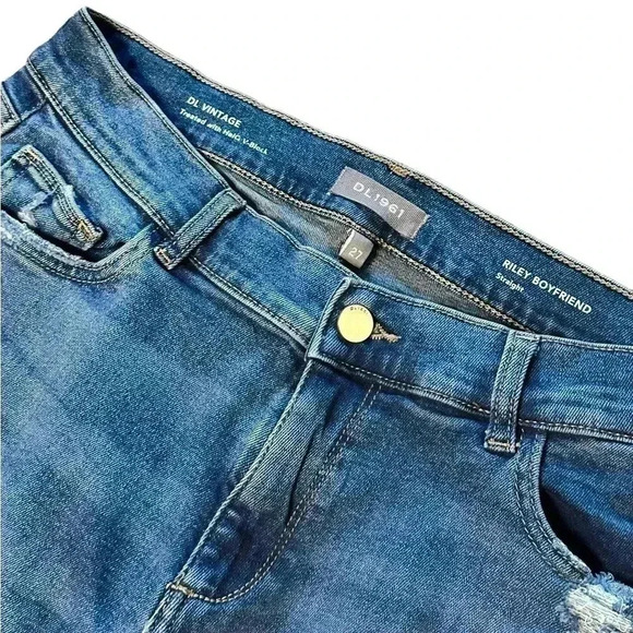 DL1961 Riley Boyfriend Straight Jeans Stretch Size 27 - Picture 7 of 9